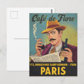 Carte Postale Café de Flore : Elégance parisienne (Devant / Derrière)