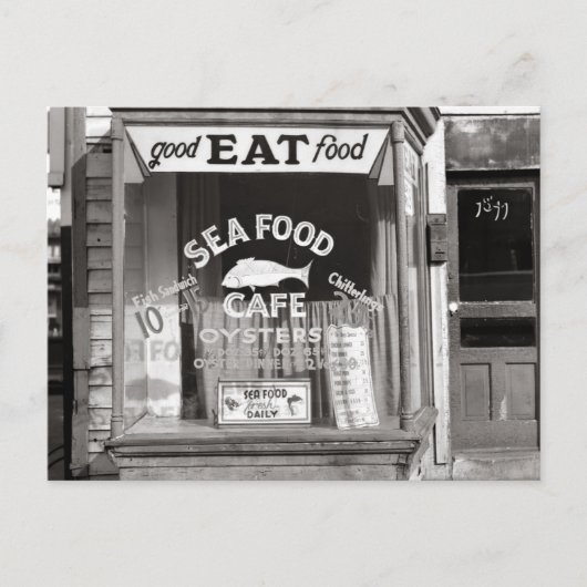 Carte Postale Café de fruits de mer, 1937 (Devant)