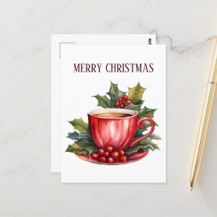 Carte Postale café de Noël festif ajouter du texte