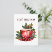 Carte Postale café de Noël festif ajouter du texte (Debout devant)