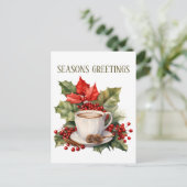 Carte Postale café de Noël festif ajouter du texte (Debout devant)