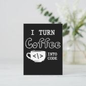 Carte Postale Café de programmeur Blague Logiciel Codeur (Debout devant)