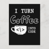 Carte Postale Café de programmeur Blague Logiciel Codeur (Devant)