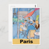 Carte Postale Café de rue à Paris (Devant / Derrière)