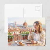 Carte Postale Café du matin à Florence (Devant / Derrière)