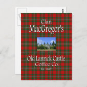 Carte Postale Café du vieux château de Lanrick du clan MacGregor (Devant / Derrière)
