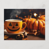 Carte Postale Café en latte citrouille épice (Devant)