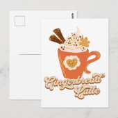 Carte Postale Café en latte de pain d'épice rétro (Devant / Derrière)