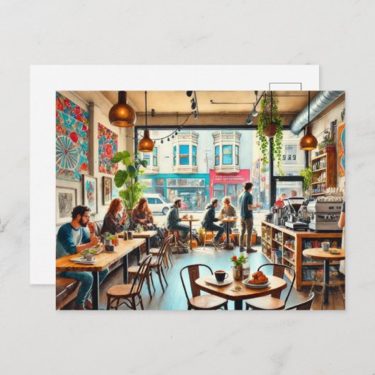 Carte Postale Café en Mug du district Mission de San Francisco (Devant / Derrière)