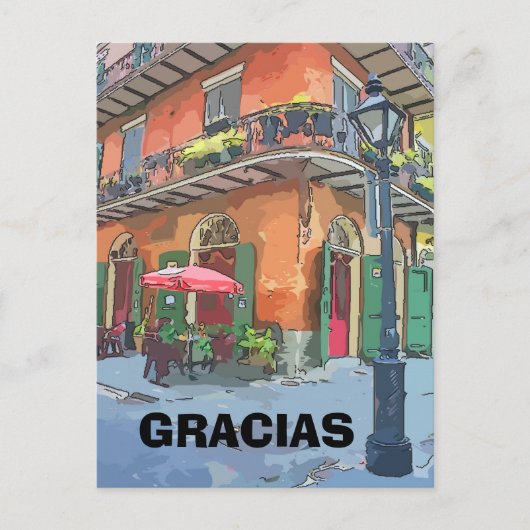 Carte Postale Café En Quartier Français, modifier le texte (Devant)