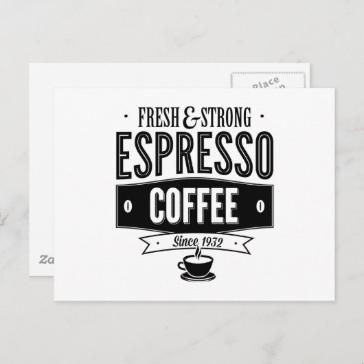 Carte Postale Café espresso (Devant / Derrière)
