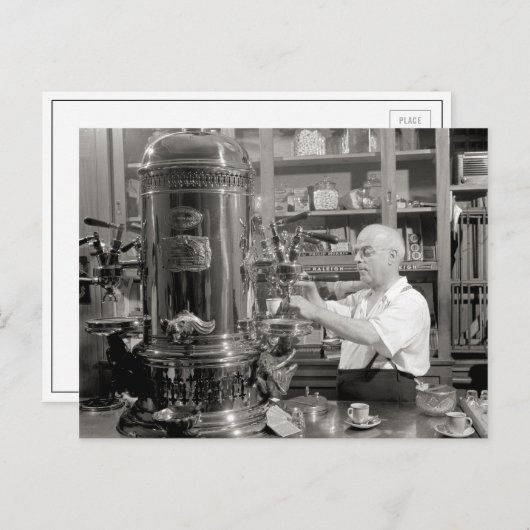 Carte Postale Café Espresso, 1942 (Devant / Derrière)