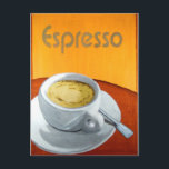Carte Postale Café Espresso vintage<br><div class="desc">Poster café Retro vintage espresso. S'il vous plaît visitez mon magasin pour plus de produits avec des designs vintages de haute qualité! --></div>