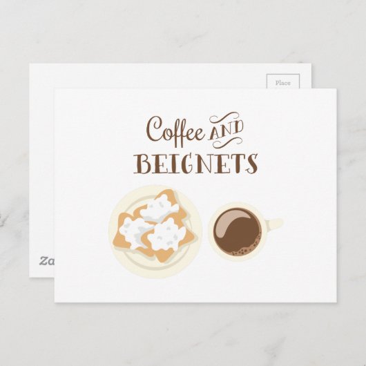 Carte Postale Café et beignets (Devant / Derrière)
