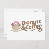 Carte Postale Café et beignets rétro (Devant / Derrière)