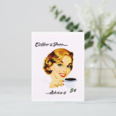 Carte Postale Café et conseil de la ménagère rétro (Debout devant)