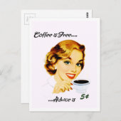 Carte Postale Café et conseil de la ménagère rétro (Devant / Derrière)