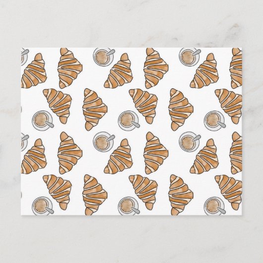 Carte Postale Café et croissants (Devant)