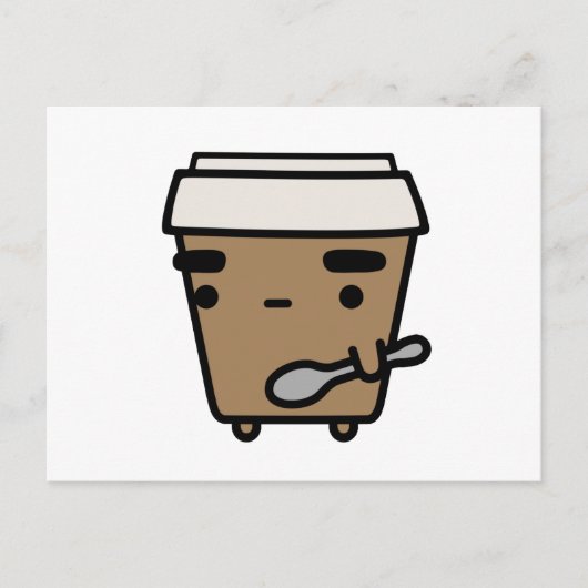 Carte Postale Café et cuillère (Devant)