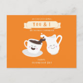 Carte Postale Café et lait orange et blanc de charme (Devant)