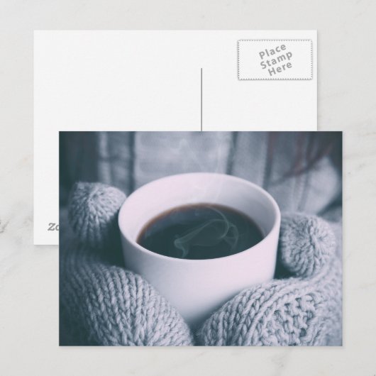 Carte Postale Café et mitt (Devant / Derrière)