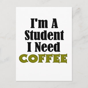 Carte Postale Café étudiant amusant