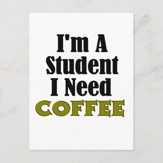 Carte Postale Café étudiant amusant (Devant)