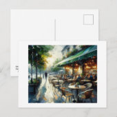 Carte Postale Café extérieur, (Devant / Derrière)