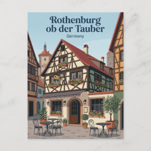 Carte Postale Café façade Rothenburg ob der Tauber Allemagne