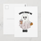 Carte Postale Café Fantôme Halloween Drôle (Devant / Derrière)