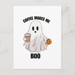 Carte Postale Café Fantôme Halloween Drôle