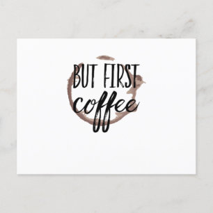 Carte Postale Café Fatigué Caféine Lever Le Matin