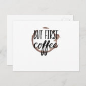 Carte Postale Café Fatigué Caféine Lever Le Matin (Devant / Derrière)