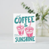Carte Postale Café glacé et soleil (Debout devant)