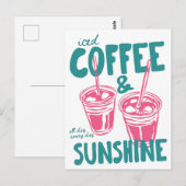 Carte Postale Café glacé et soleil (Devant / Derrière)