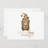 Carte Postale Café Gnome Famille Correspondance Noël Drôle Cadea (Devant / Derrière)