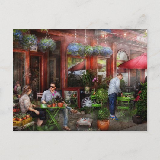 Carte Postale Café - Hoboken, NJ - Un jour de sortie (Devant)