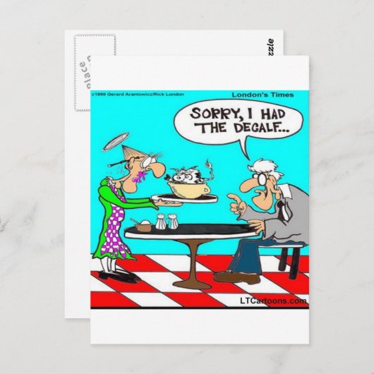 Carte Postale Café inapproprié Drôle Drôle Vache Dons et Tee - s (Devant / Derrière)