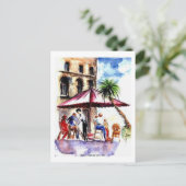 Carte postale - Café italien (Debout devant)