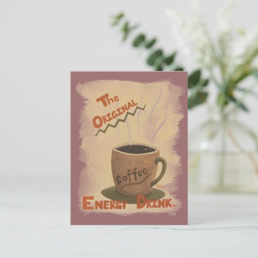 Carte Postale Café - la boisson originale d'énergie (Debout devant)