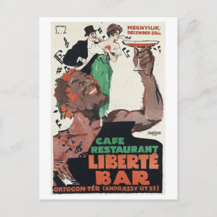 Carte Postale Cafe Liberte Bar, Hongrie, 1918 Vintage