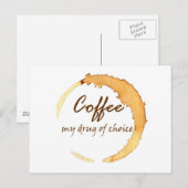Carte Postale Café - ma drogue de choix (Devant / Derrière)