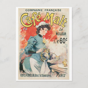 Carte Postale Café Malt Café Vintage Boisson et art