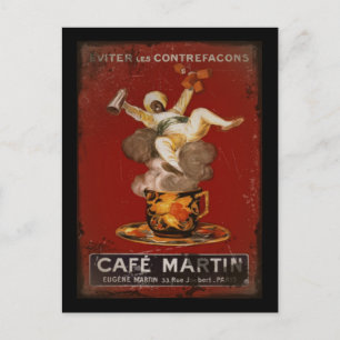 Carte Postale Cafe Martin Genie