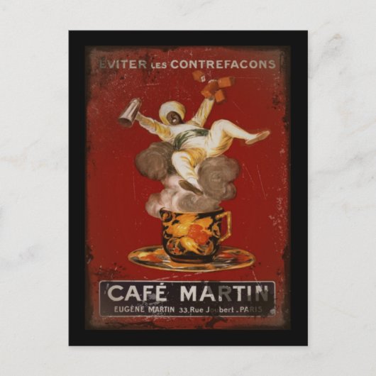 Carte Postale Cafe Martin Genie (Devant)