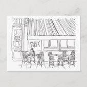 Carte postale Café Paris noir et blanc (Devant)