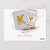 Carte Postale Café personnalisé pour l'appréciation des enseigna (Dos)