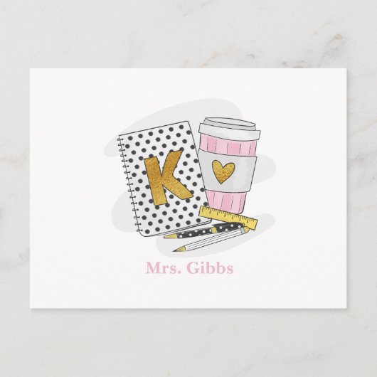 Carte Postale Café personnalisé pour l'appréciation des enseigna (Devant)