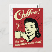 Carte Postale Café que tu peux dormir quand tu es mort (Devant / Derrière)