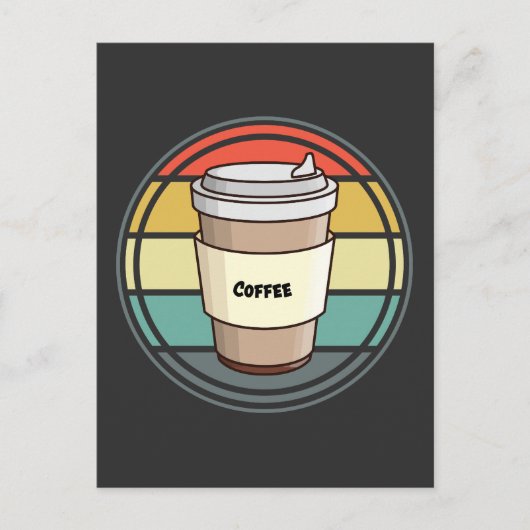 Carte Postale Café rétro boisson chaude pour aller (Devant)
